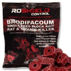 roshield brodifacoum 300g blocks with blocks at front